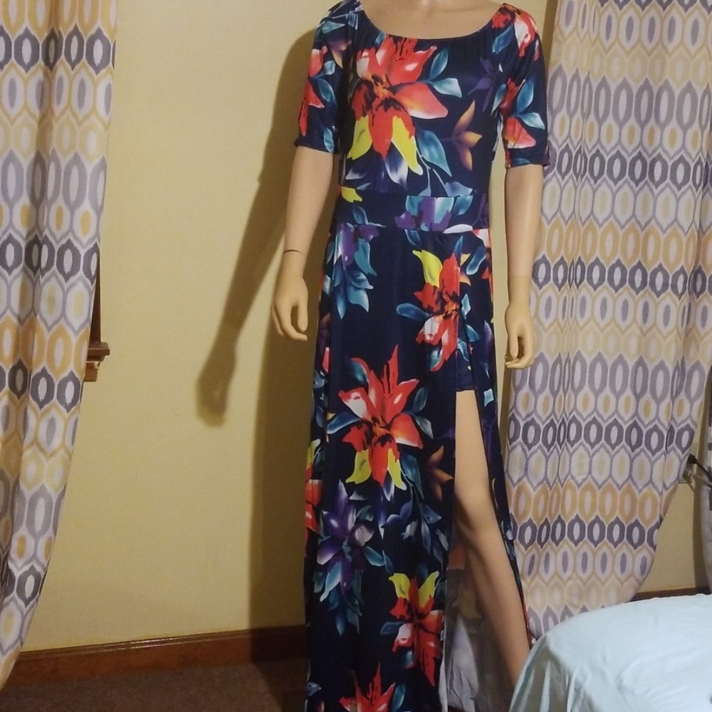 Boho chic sexy summer plus long casual Maxi dress - Picture 5 of 8